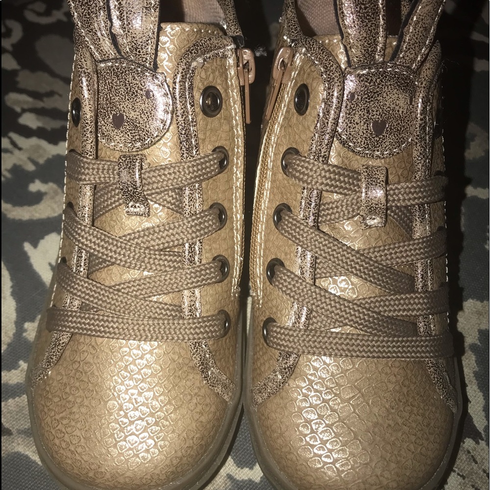 Gold bunny sneakers
